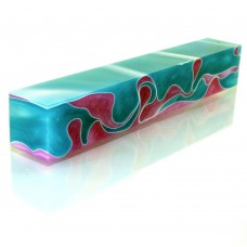 Pink and Aqua - Acrylic Pen Blank