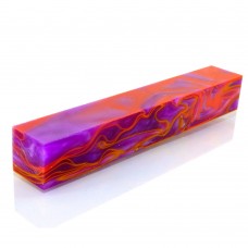 Purple with Yellow/Orange - Acrylic Pen Blank