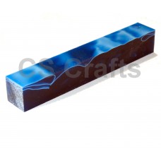 Royal Blue, White & Black Line - Acrylic Pen Blank