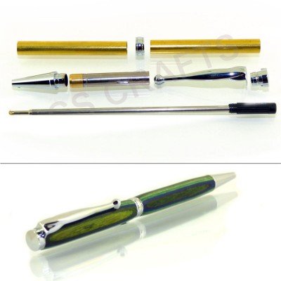 Chrome Fancy Pen Kit, Single Kit
