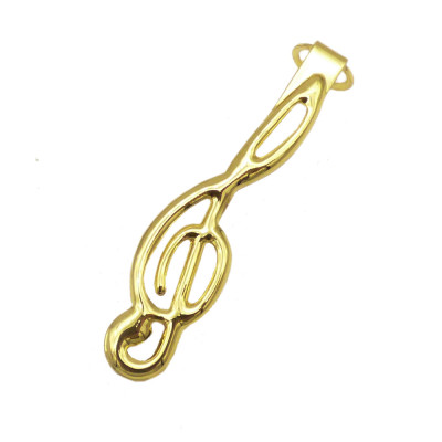 Musical Treble Clef Pen Clip - Gold